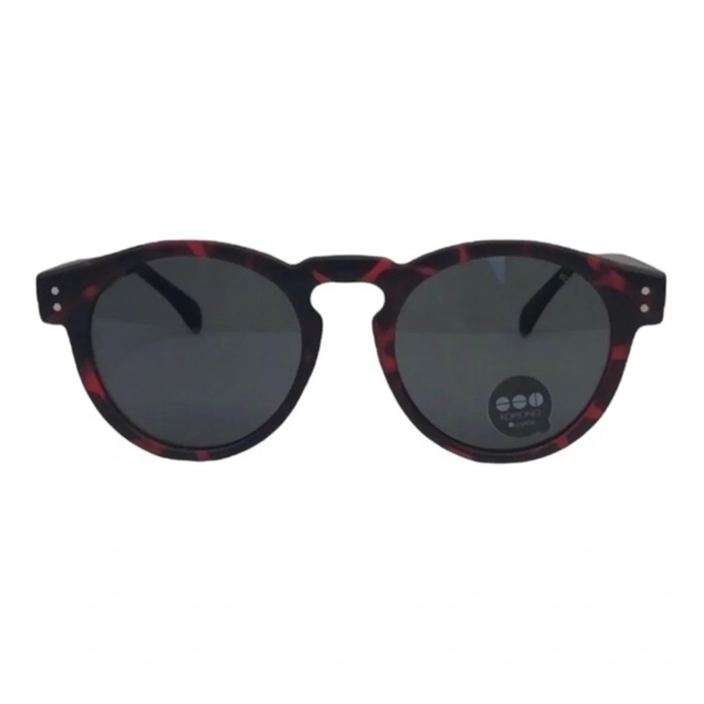 KOMONO Sunglasses Clement Metal Tortoise Silver Red Black Round NEW